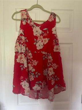 Torrid Red Floral Sleeveless Top plus size women’s size 3X